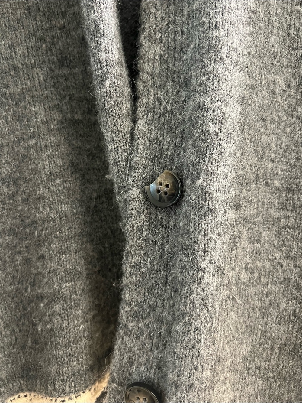 ZARA Grey Button Up Cardigan with Detachable Scarf Bandana Lace Cardigan - Picture 5 of 5